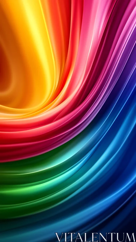 Silken rainbow currents swirl in luminous chromatic waves.