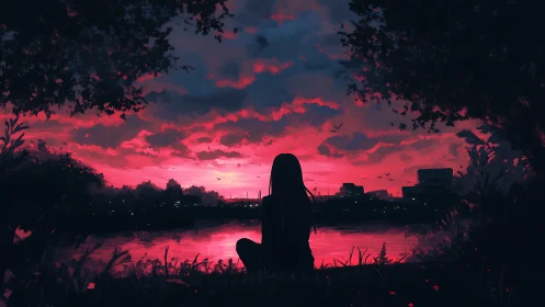 Soft twilight sky welcomes a quiet moment by the river