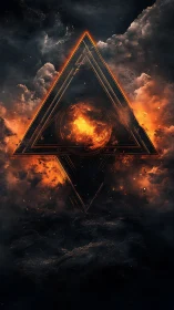 Geometric Symbol with Fiery Core Structure.