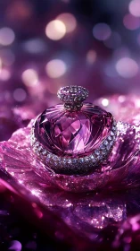 Crystal perfume flacon crowns jeweled violet blossom