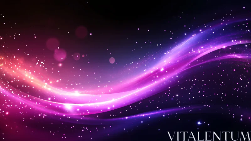 Glistening pink starlight streams gently across deep space