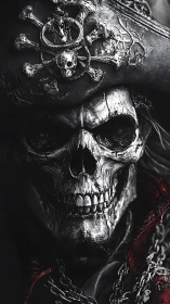 Silver-boned pirate revenant grinning through stormlight.