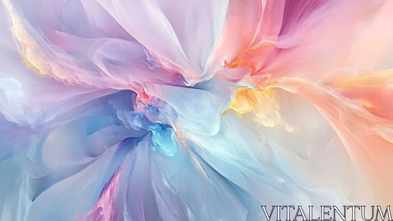 Soft pastel abstract swirl of flowing translucent color.