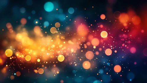 Vibrant Abstract Bokeh Lights in Warm and Cool Color Palette.