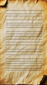 Weathered lined parchment invites words with vintage charm