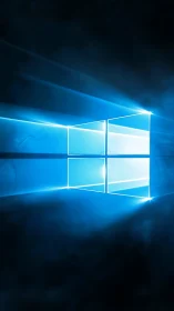 Soft blue window glow opening into a calm digital space.