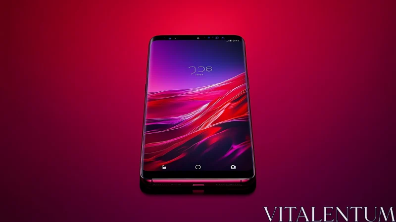 Premium Android Flagship Smartphone Display: Curved AMOLED Screen with Gradient Wallpaper.