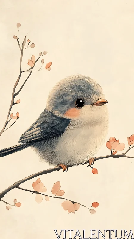Delicate Songbird Perches Among Spring's Whispered Blossoms