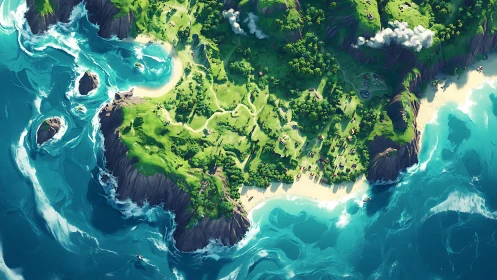 Emerald Island: Where Lush Jungle Meets Turquoise Waves.