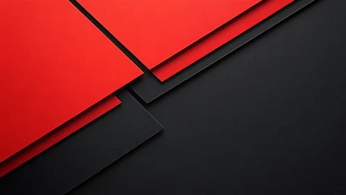 Geometric red panels intersecting matte black background.
