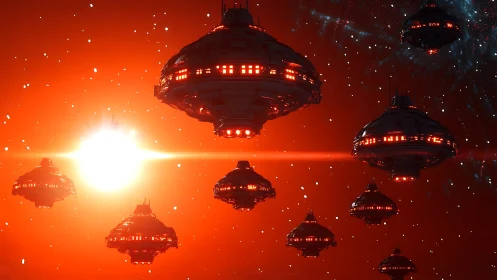 Radial formation of disc warships against high-luminosity red star