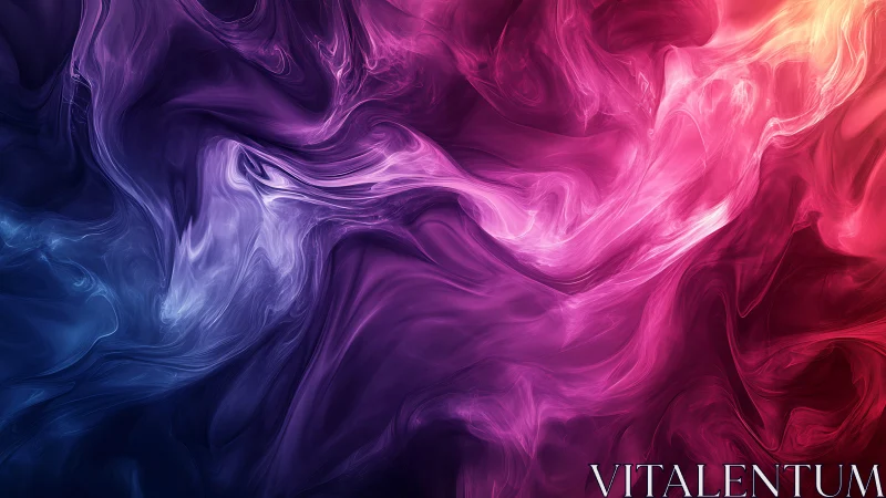 Vibrant swirling gradient of purple, blue and pink light.