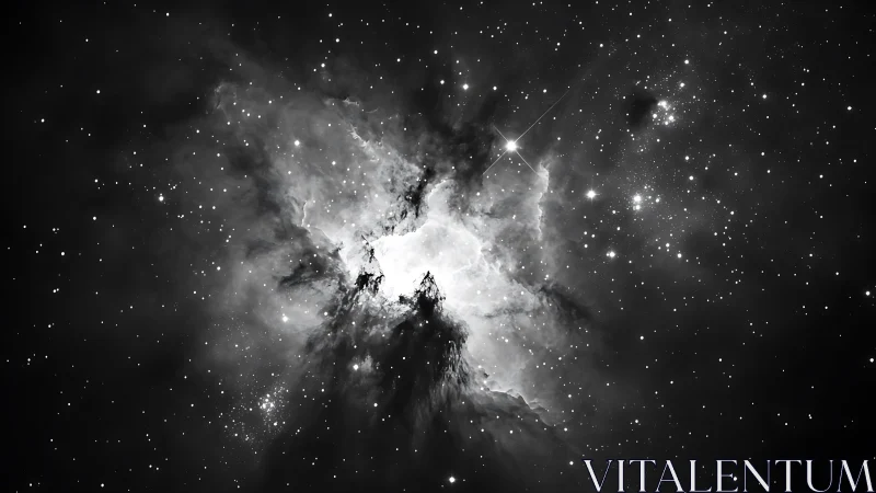 Nebula storm blooms like ink dropped in a starry ocean