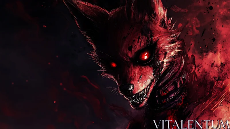 Ember-fanged nightmare fox slips from the burning void