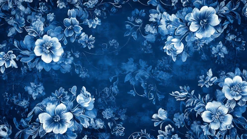 Tranquil Blue Florals: A Delicate Garden of Dreams.