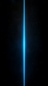 Axial blue energy beam traversing starfield void at zenith.