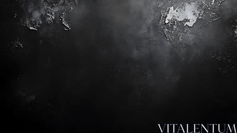 Textured black concrete wall with distressed metallic patches.