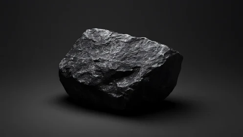 Midnight monolith: brooding black rock in studio hush.