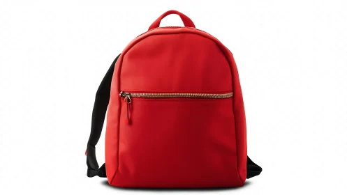 Red Backpack with Gold Hardware. Contemporary School Bag.