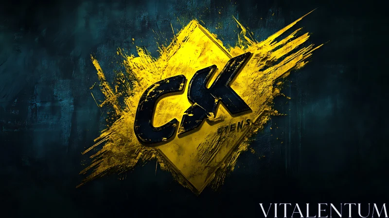 Electric CK emblem shatters darkness with molten yellow energy.