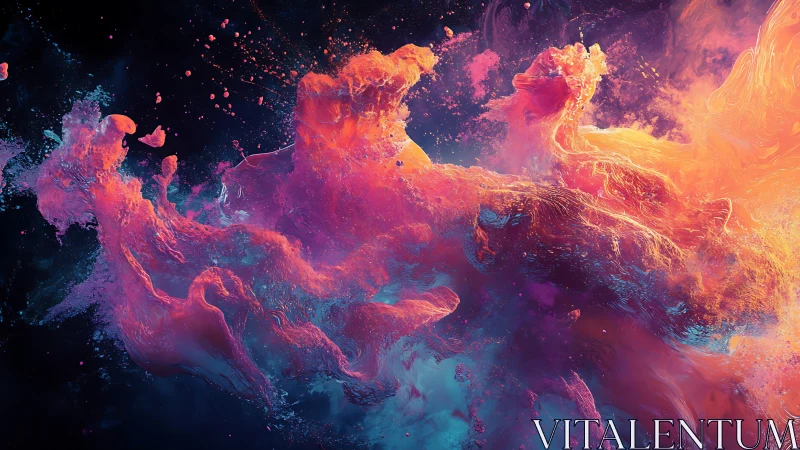 Nebular paint burst in vivid magenta and electric amber clouds.