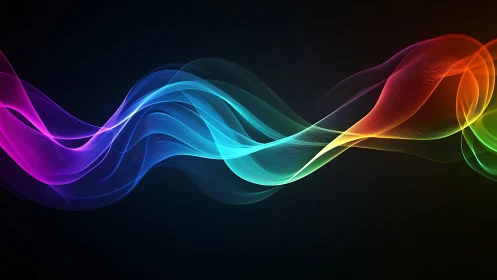 Chromatic ribbons whisper across a quiet digital night