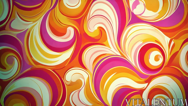 Swirling citrus ribbons dance through hot candy light