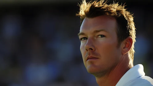 Sunlit focus sharpens the athlete&rsquo;s quietly intense gaze