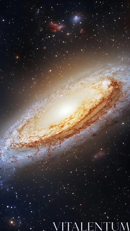 Edge-on spiral galaxy rendered with high-contrast stellar detail