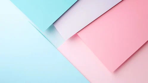Pastel diagonal cardstock layers in soft cyan and blush tones