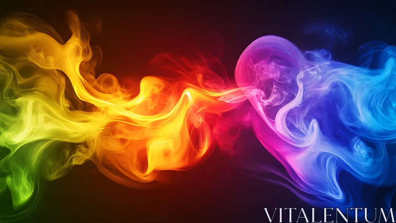 Chromatic smoke duet swirling through neon twilight.