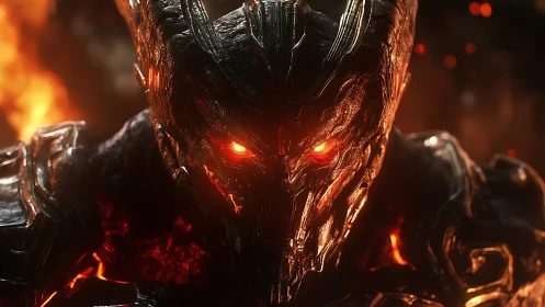 Molten warlord leans from the furnace, eyes forged in storms