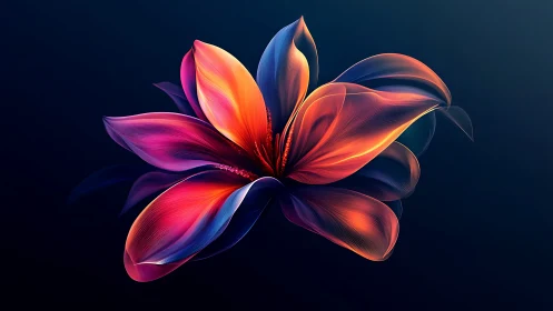 Prismatic Digital Bloom: Volumetric Petals with Luminous Gradient Transitions