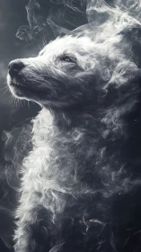 Dreamy smoke dog glowing softly in a quiet night sky.