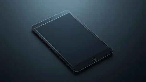 Modern Tablet Device in Isometric Perspective.