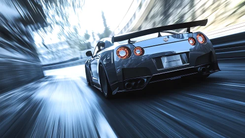 Midnight track beast slicing through a tunnel of raw speed.