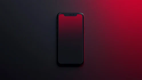 Sleek Digital Device Glows Against Vibrant Crimson Gradient.