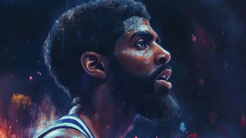 Sweat-lit focus carves a cosmic halo around the player