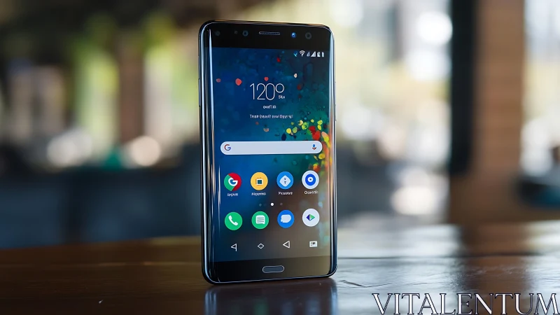 Android smartphone homescreen displaying customized application interface layout.