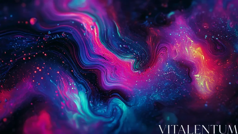 Neon cosmic fluid waves in high-saturation abstract space.