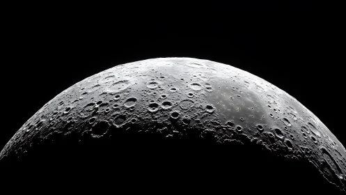 Craters quietly crown the moon’s rim in stark cosmic light