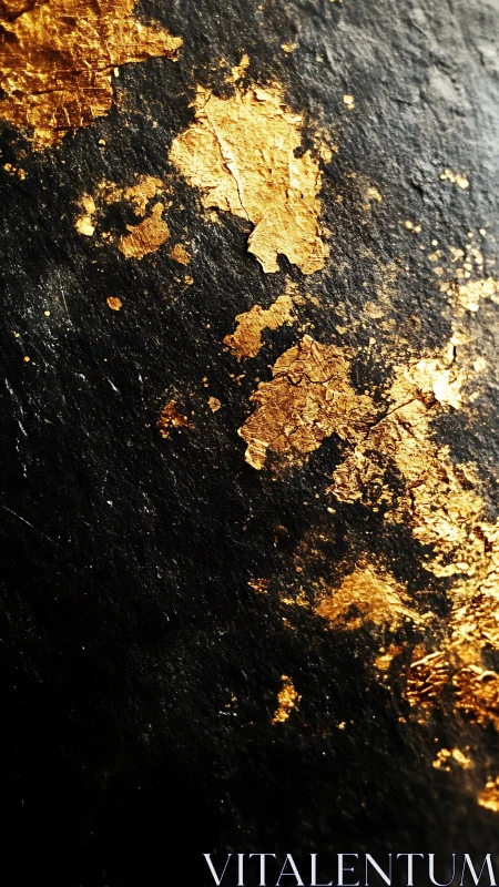 Gold leaf constellations scattered across deep black stone.