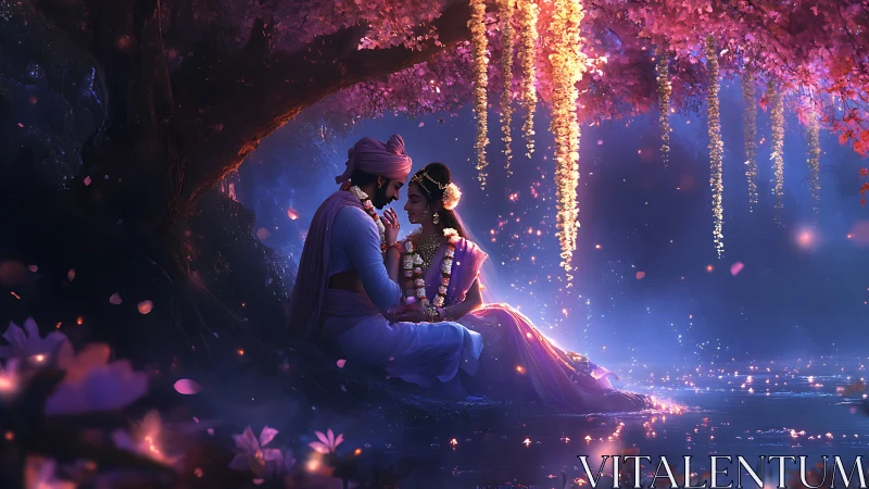 Luminous Garden Reunion Under Glowing Vines.