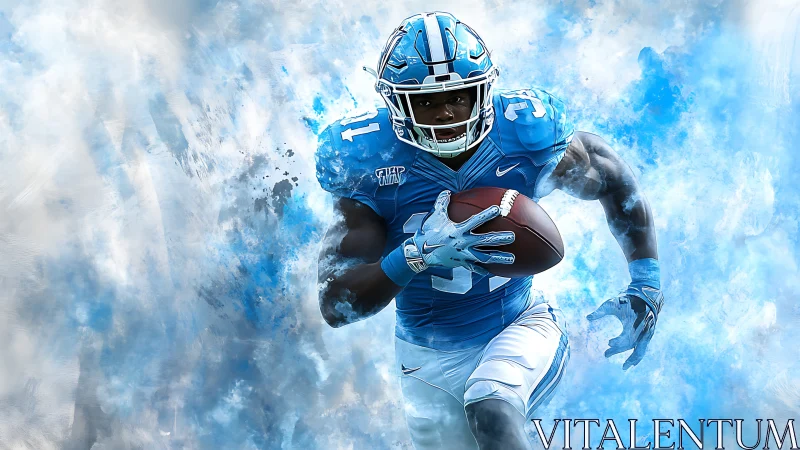 Skyburst running back storms through clouds of electric blue.