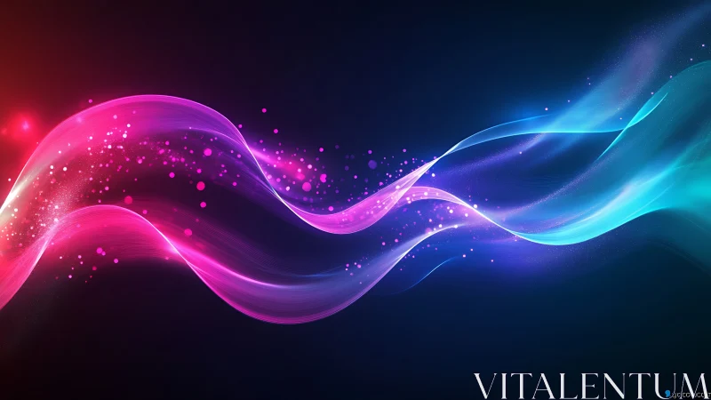 Colorful light waves drift softly across a calm night sky