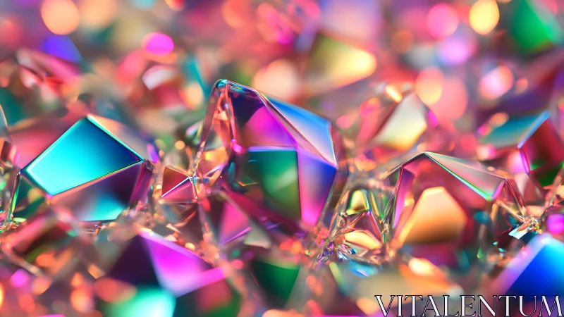 Vibrant Abstract Gemstones in Colorful Digital Art Style.