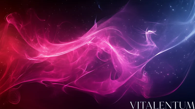 Abstract nebula-like light trails cross a starry gradient