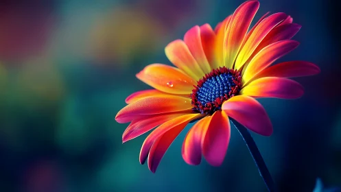 Radiant Gerbera Daisy Bursting with Rainbow Petals.