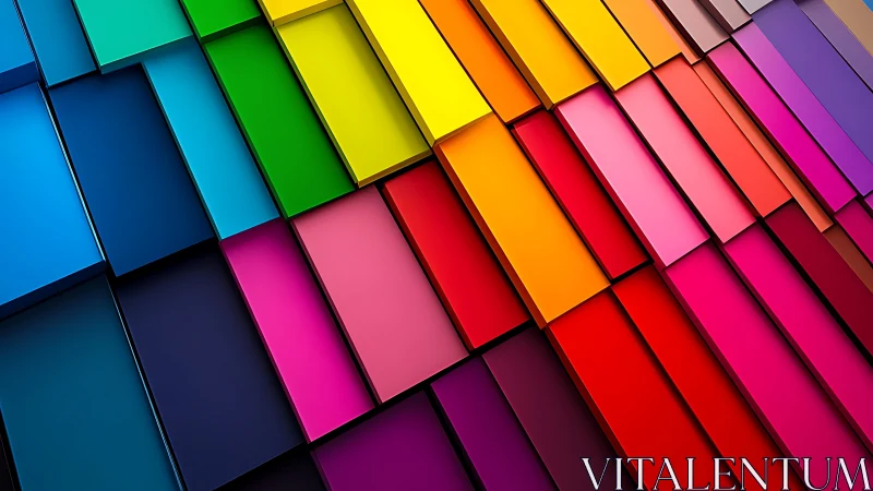 Chromatic stairway of stacked rectangles in radiant parade.