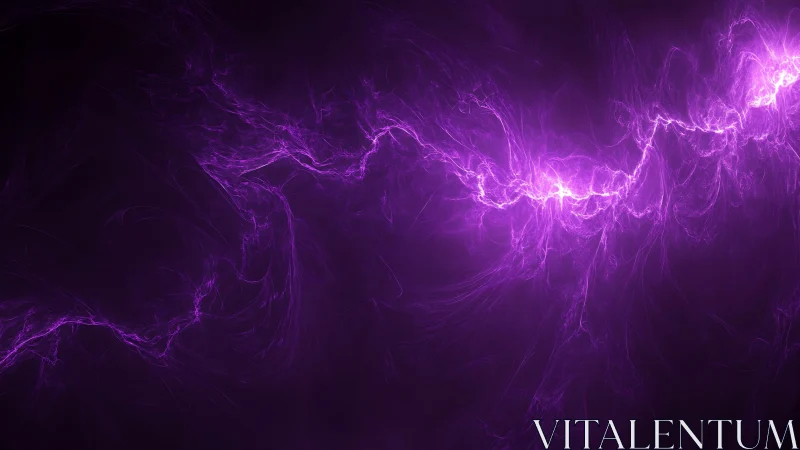 Violet plasma arc traces dynamic energy across dark void